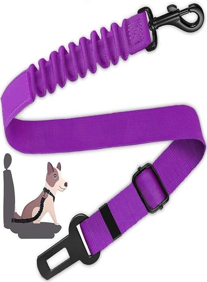PETANGEL Dog Car Seat Belt, Retractable Dog Car Harness Adjustable Dog Seat Belt for Vehicle Nylon Pet Safety Seat Belts Heavy Duty & Elastic (Purple) - Image 1